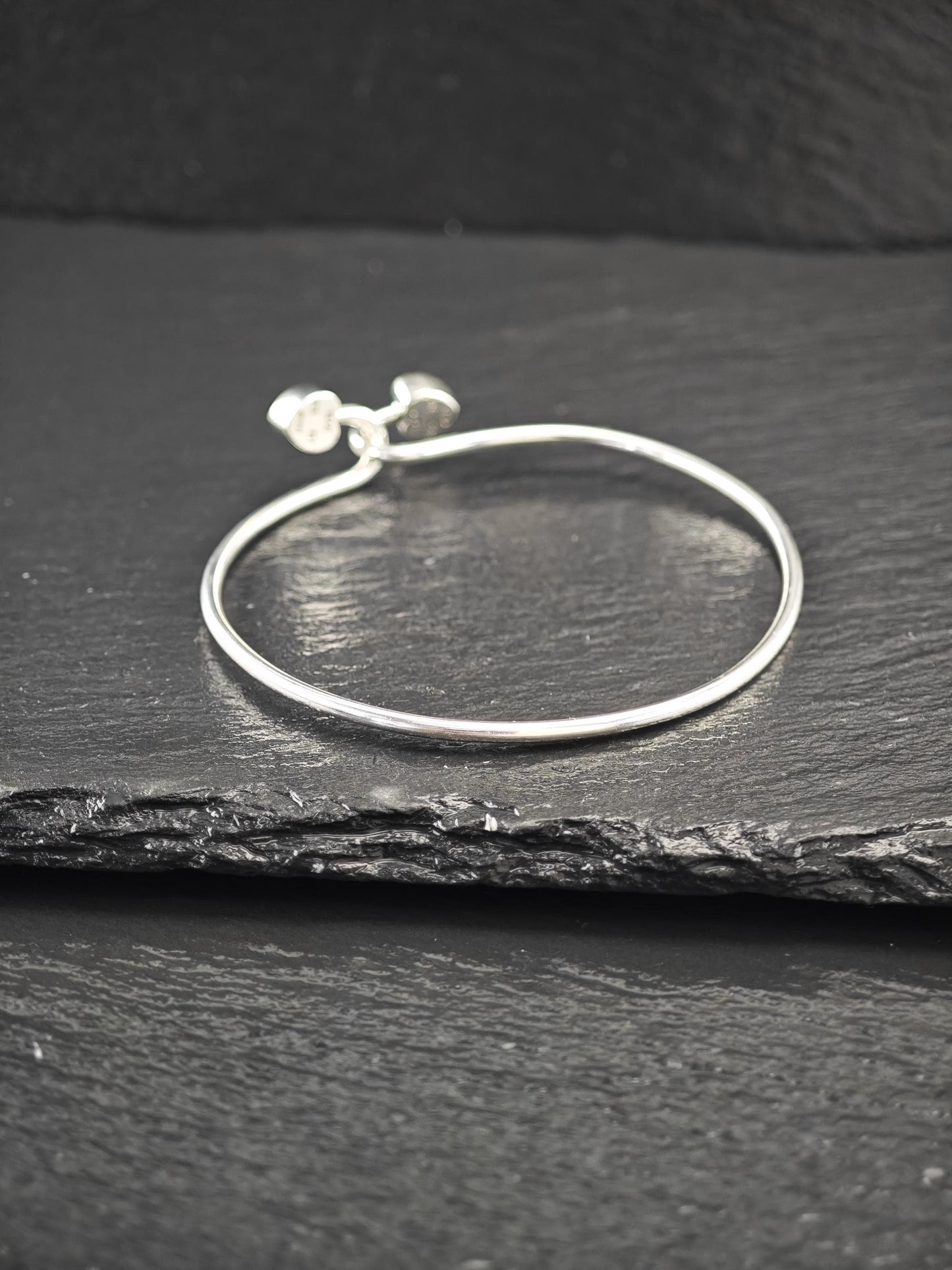 Tiffany & Co. 18K Gold, Heart Bangle Bracelet Sterling Silver