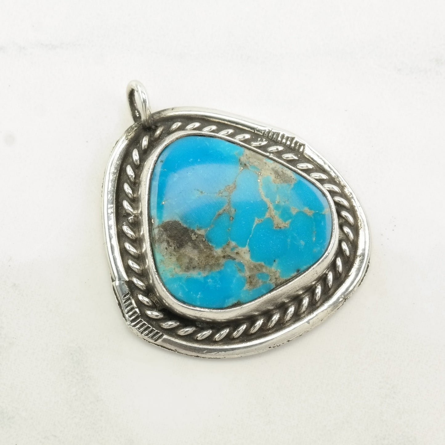 Vintage Native American Turquoise Sterling Silver Pendant