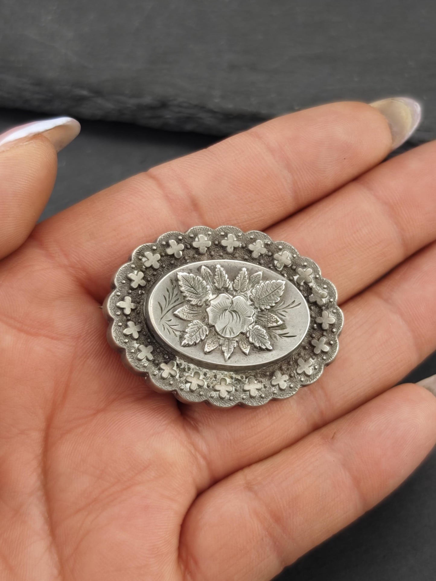 Vintage Victorian, English Brooch Sterling Silver