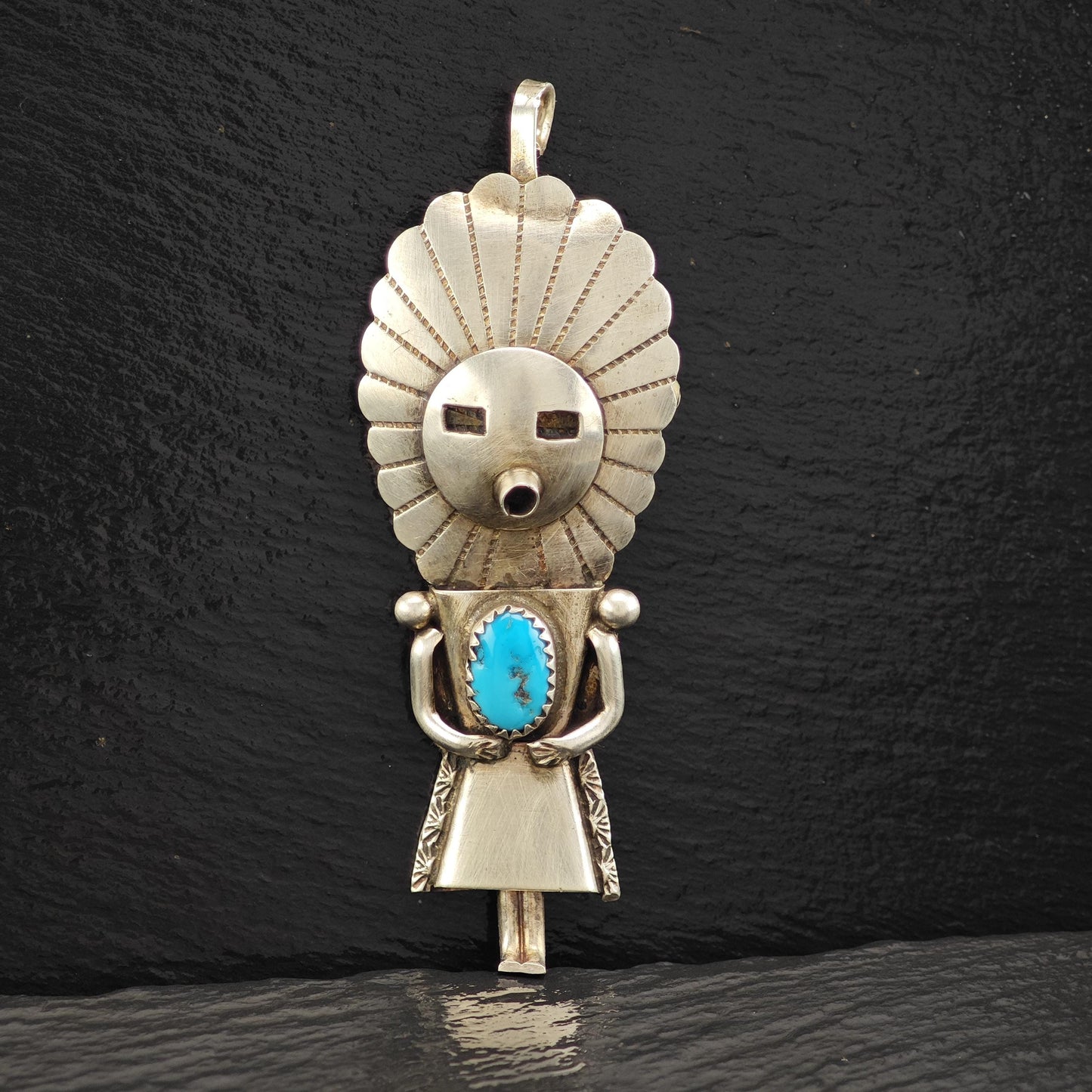 Navajo, Native American Kachina Pendant/Brooch Sterling Silver