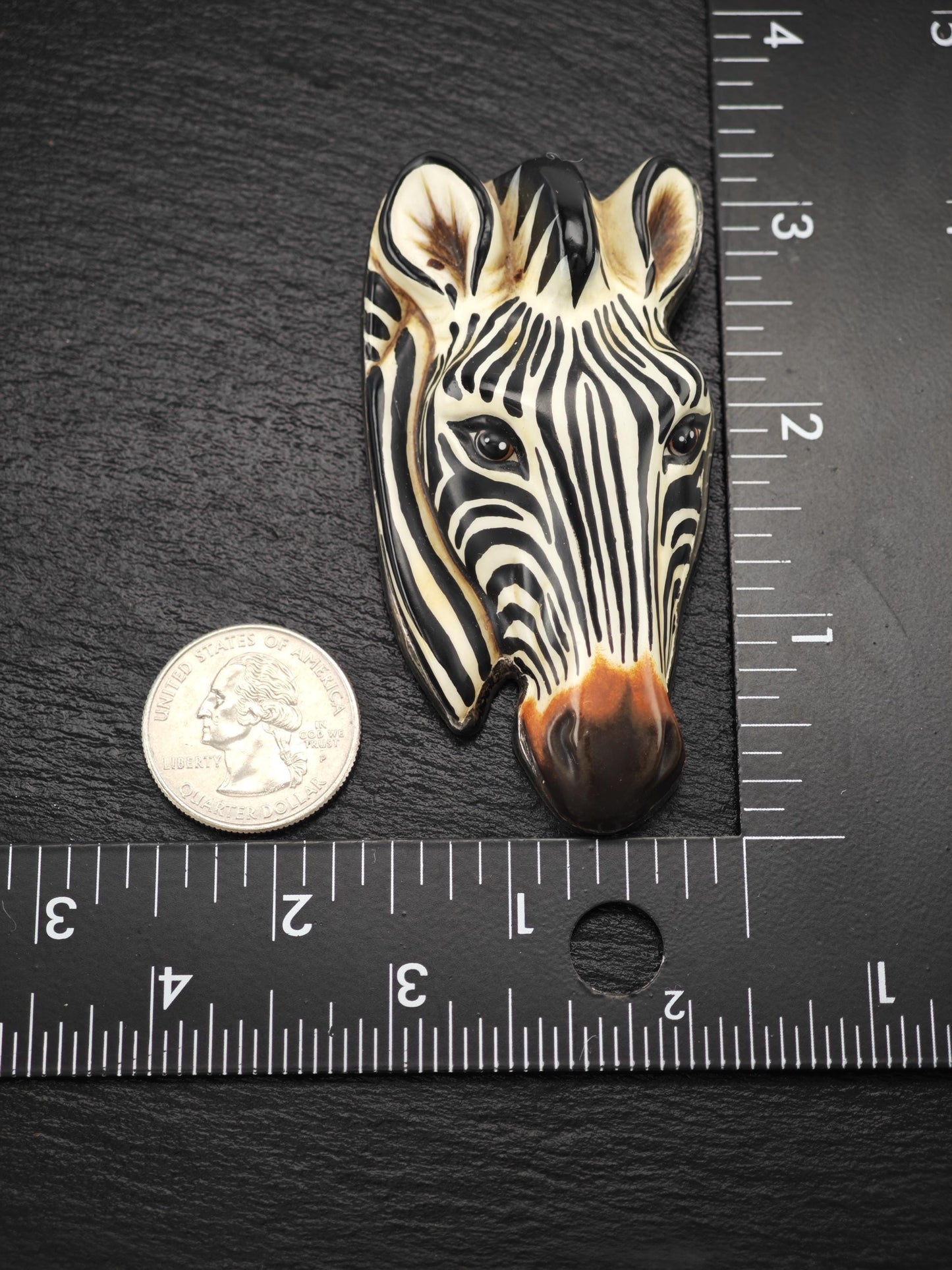 Sergio Bustamante Sterling Silver Brooch Pendant Zebra Multi-color B2053