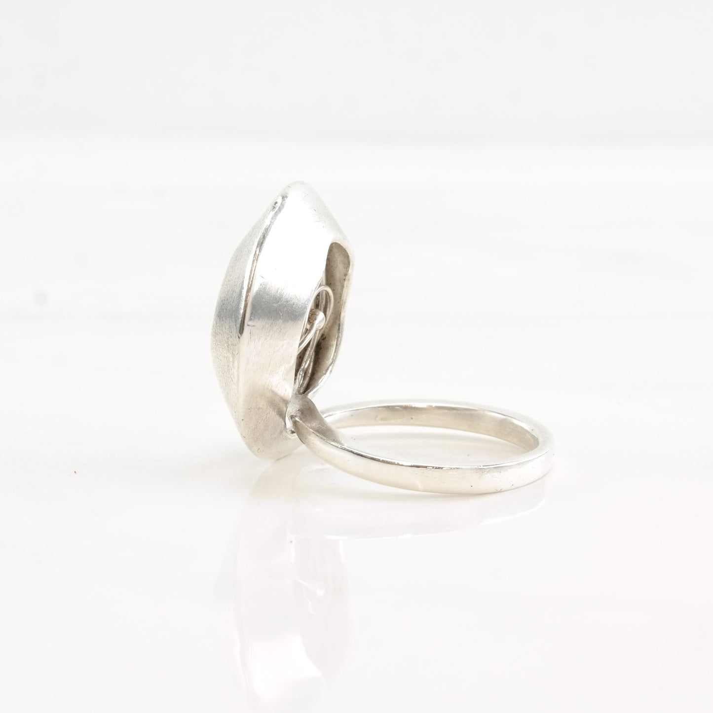 Vintage Abstract Silver Ring Abstract Sterling Size 7 1/4