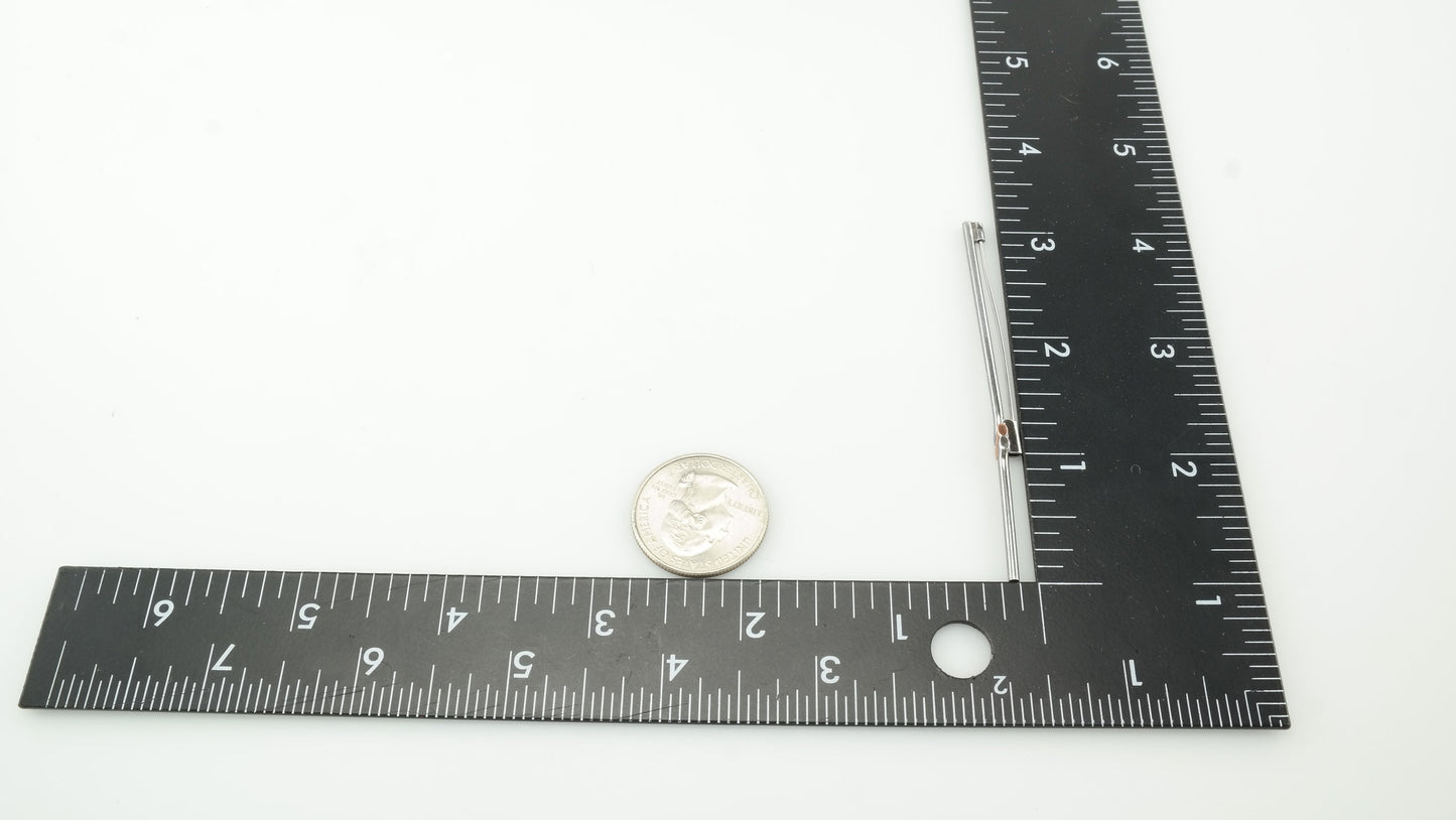 Minimalist Sterling Silver Brooch Copper Accent Mid Century B1391