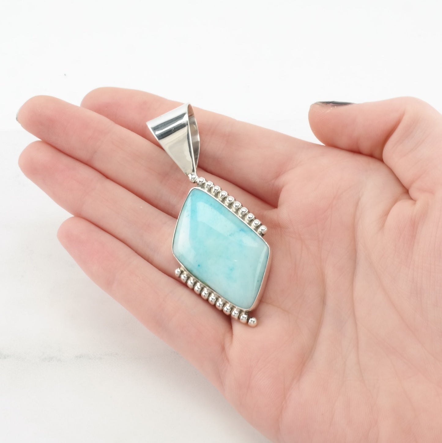 Vintage DTR Larimar Sterling Silver Pendant