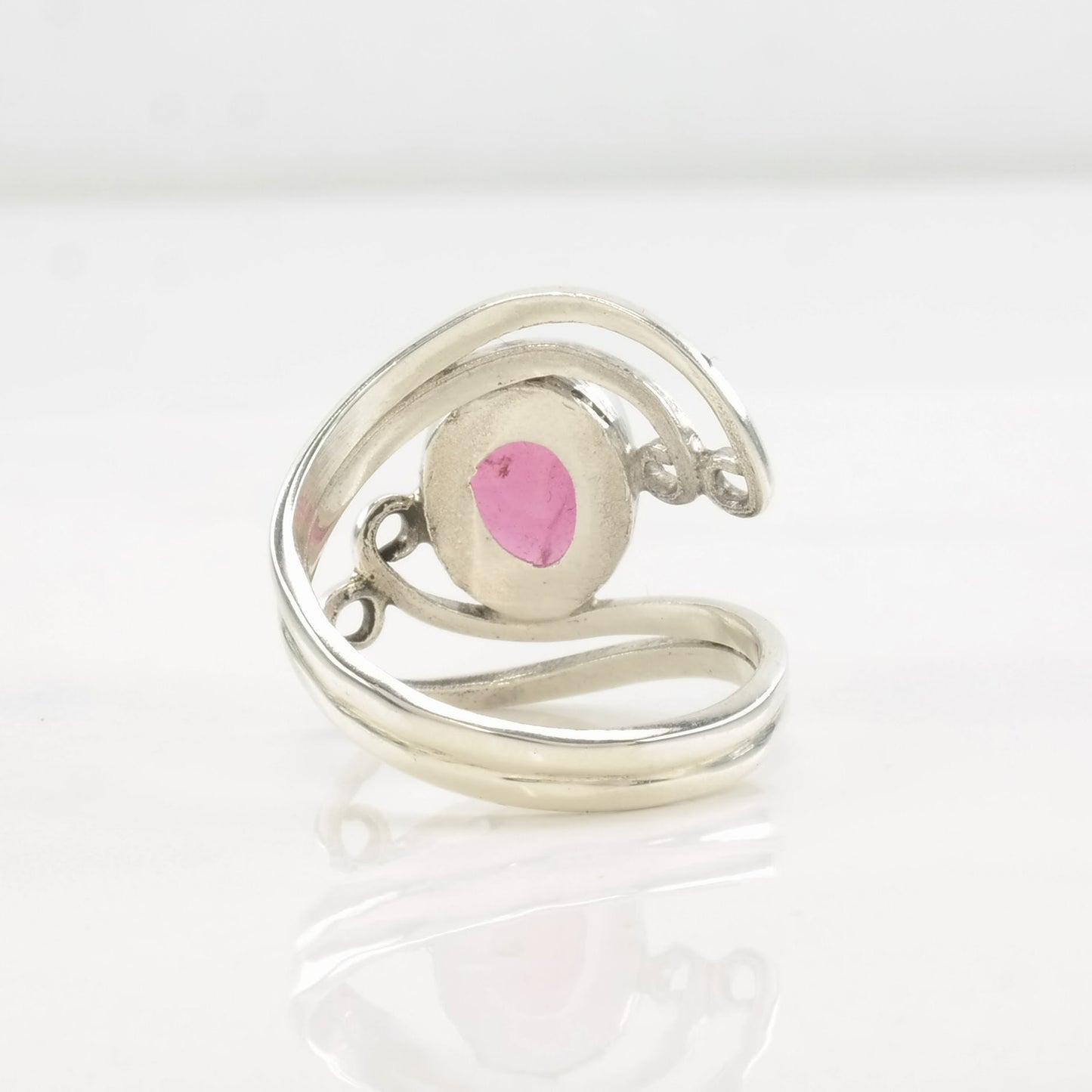 Vintage Pink Tourmaline Ring Sterling Silver Size 6