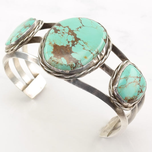Southwest Sterling Silver Cuff Bracelet Turquoise Number Eight