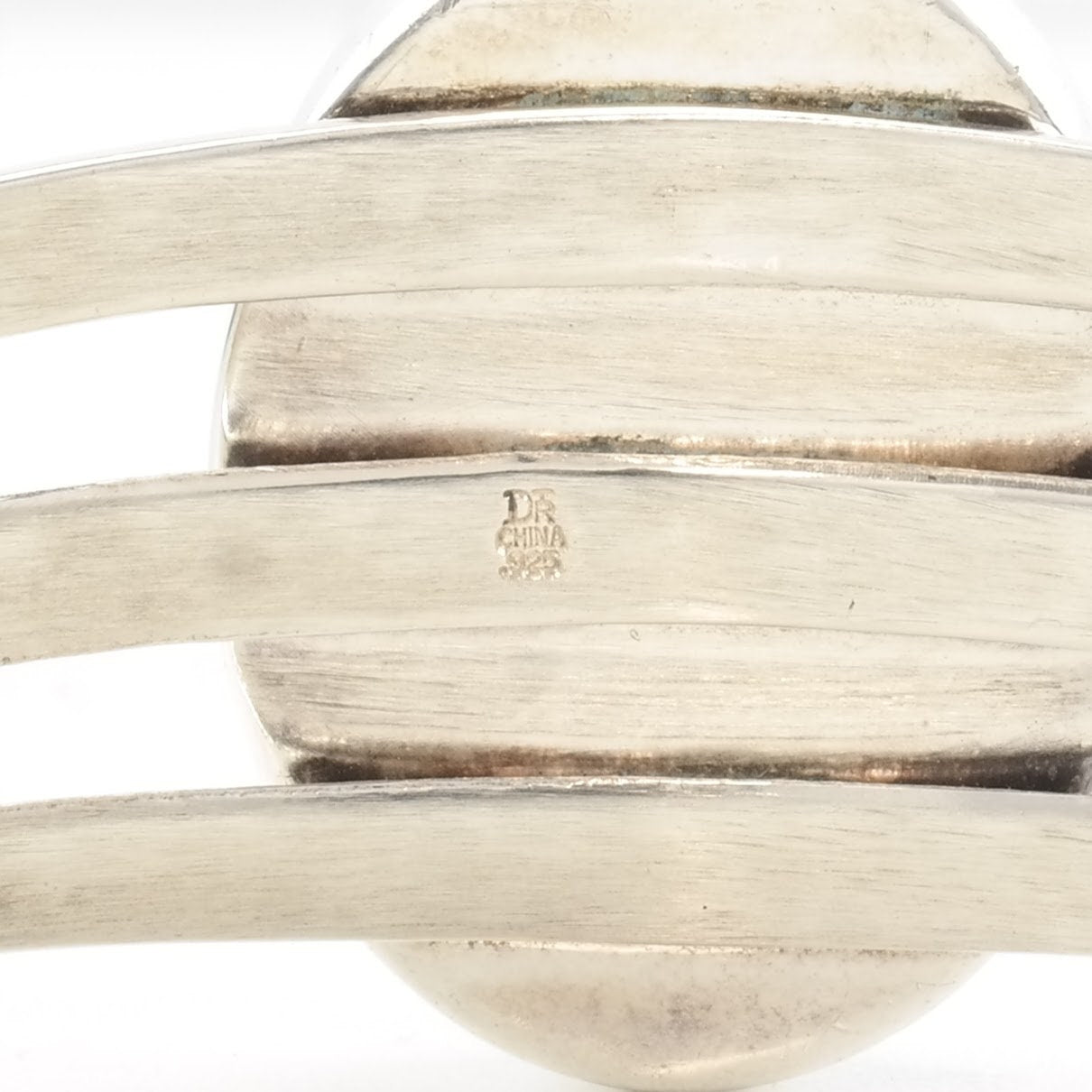 DTR Sterling Silver Cuff Bracelet Blue Turquoise Inlay