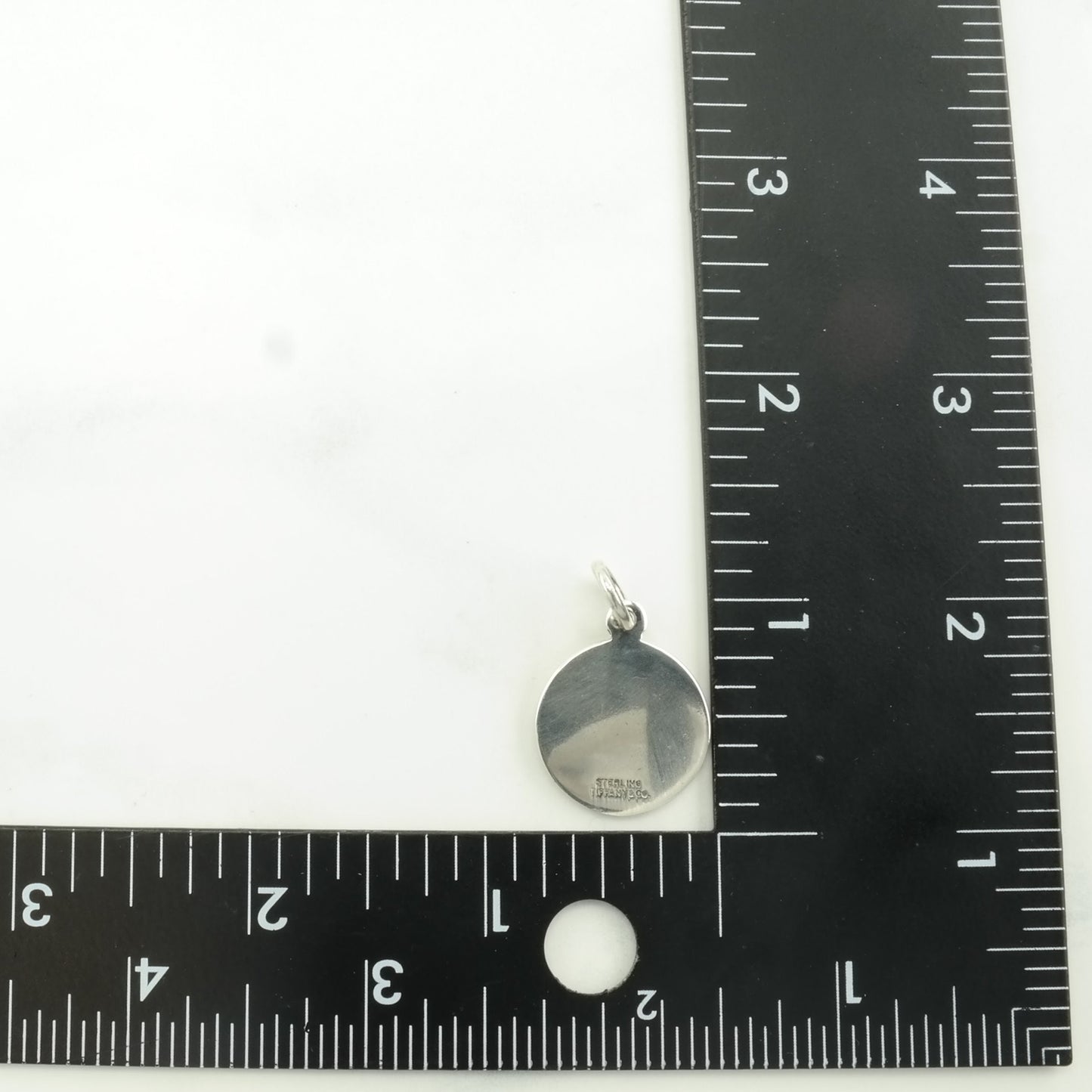 Choice Vintage Tiffany & Co Circle Tag Blank Sterling Silver Pendant