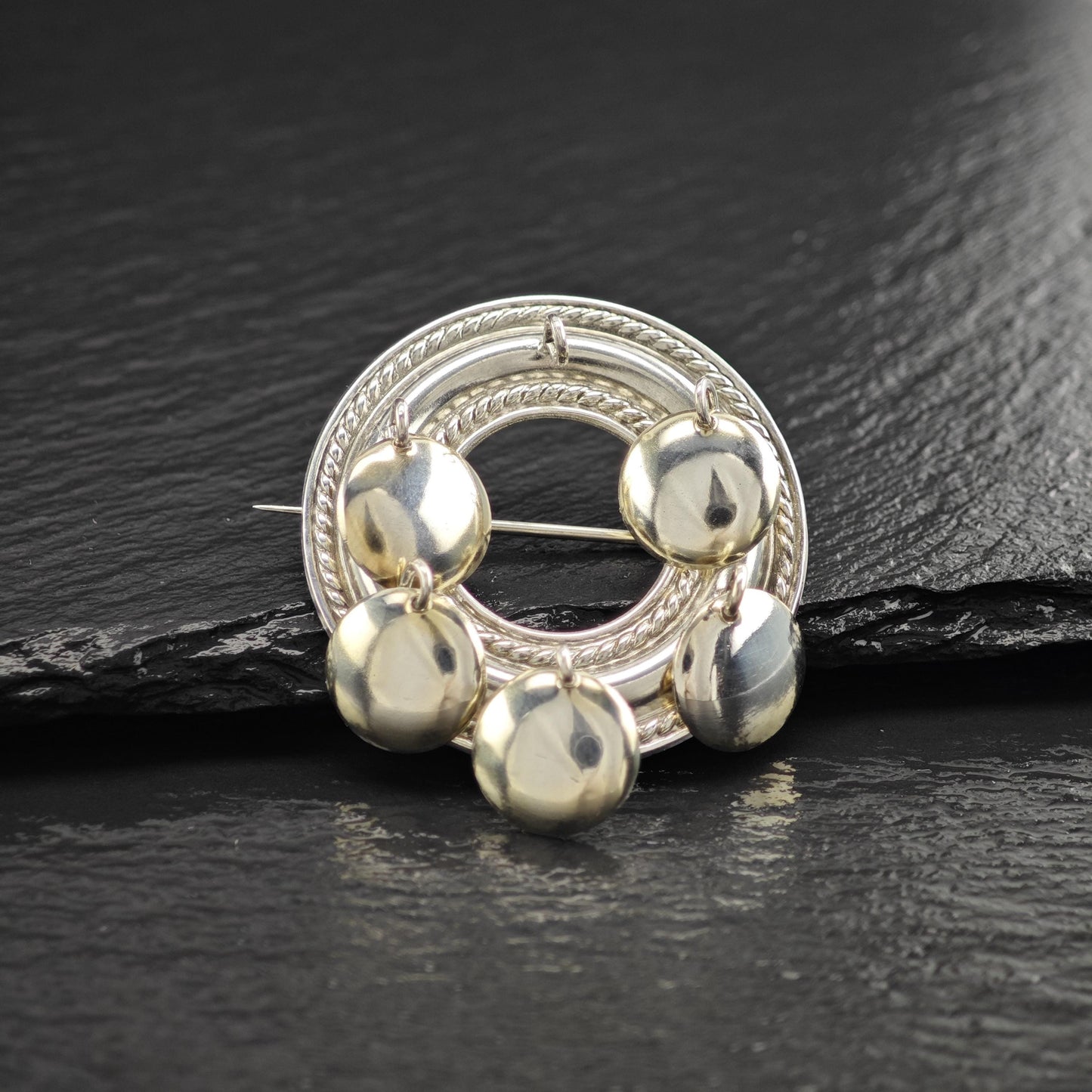 Vintage Scandinavian Abstract Sterling Silver Brooch
