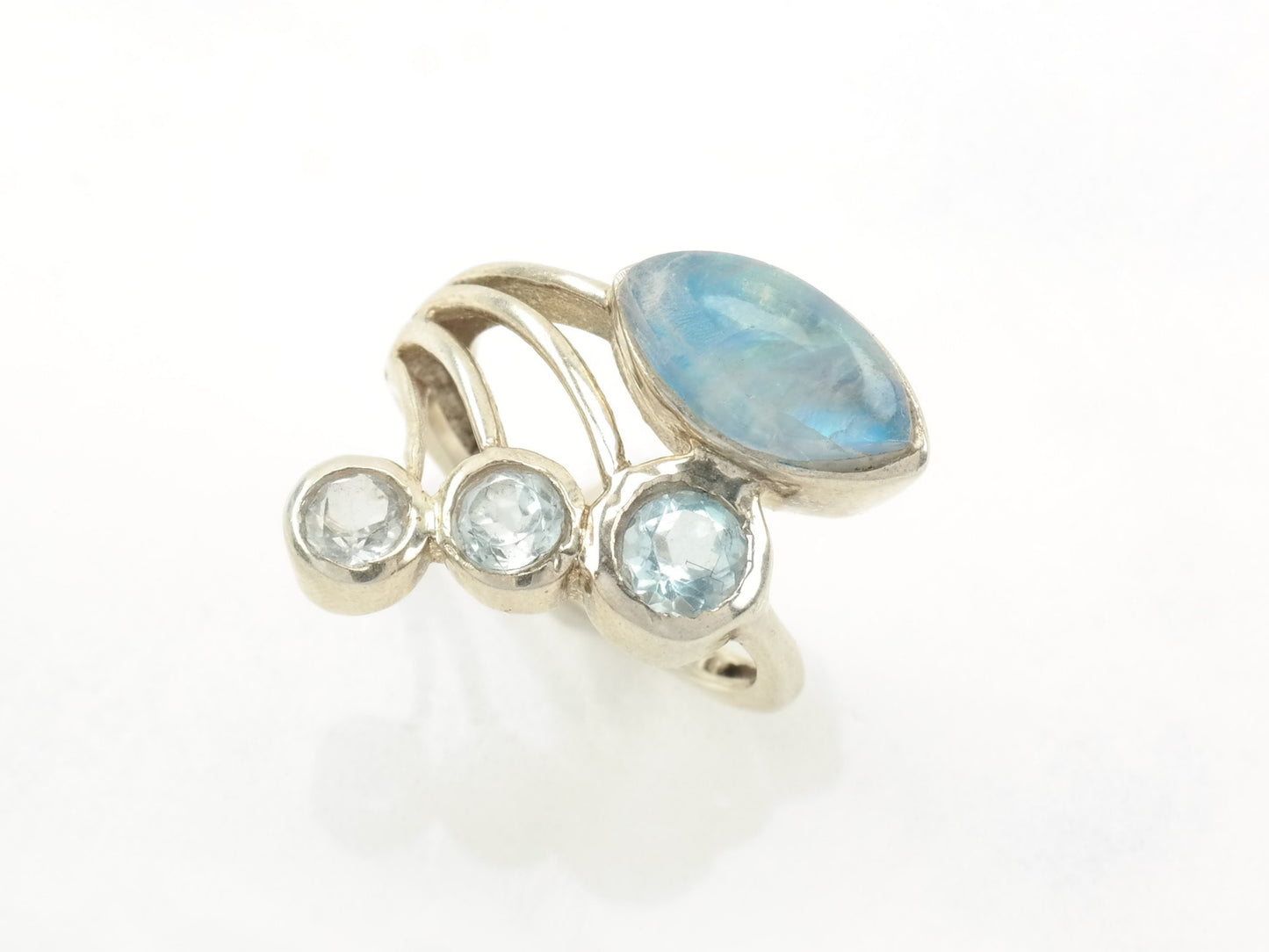 Vintage Topaz, Moonstone Ring Sterling Silver Size 6