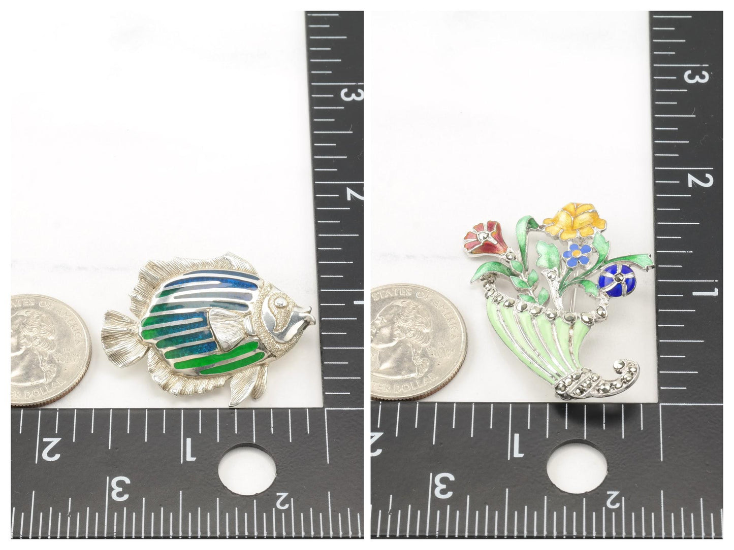 Choice of Enamel Sterling Silver Brooches B2000