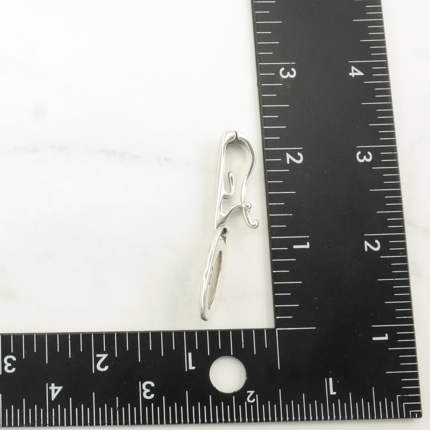Vintage MOP Hinged Bail Sterling Silver Pendant