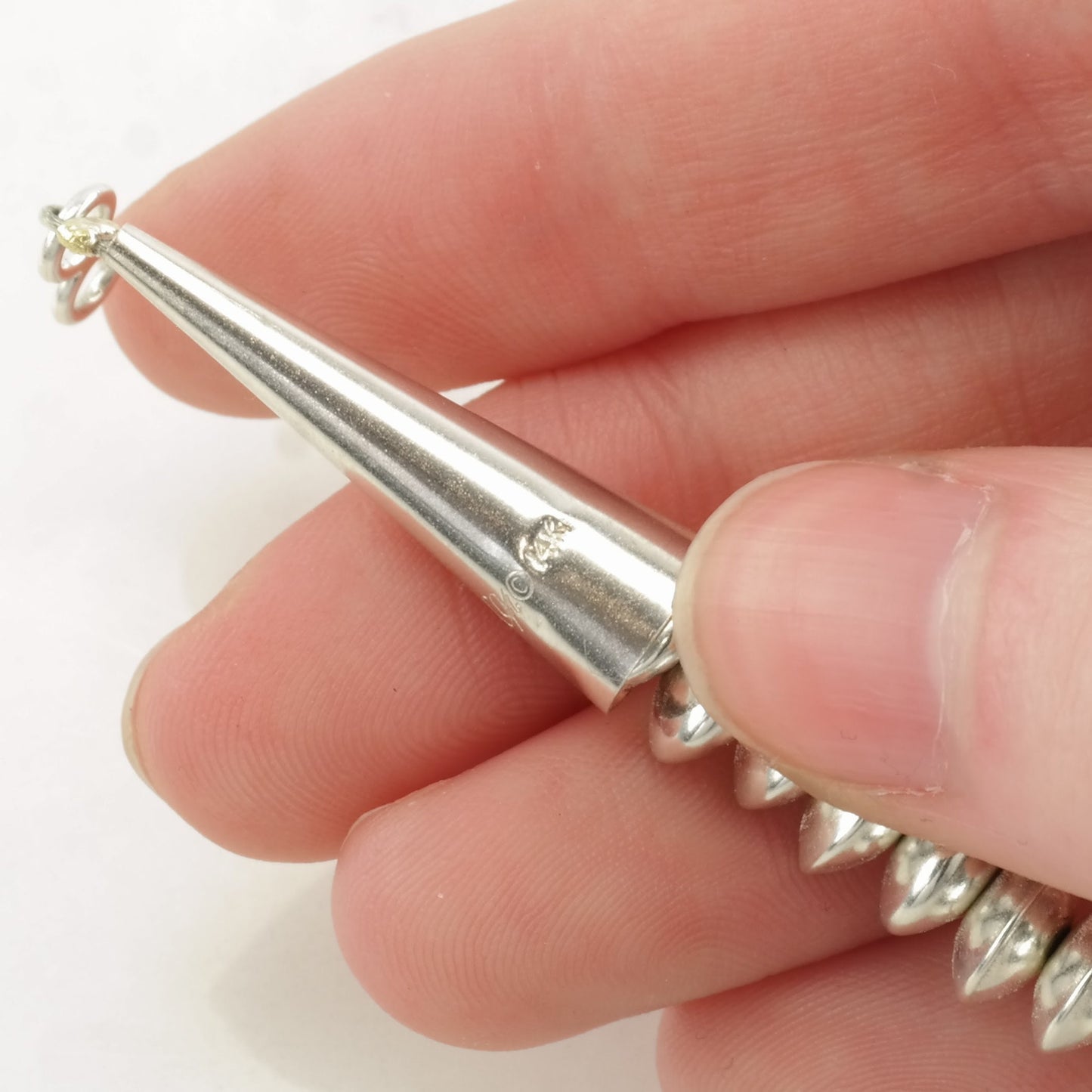 Vintage Native American Sterling Silver Beaded 14k Gold Accents Necklace