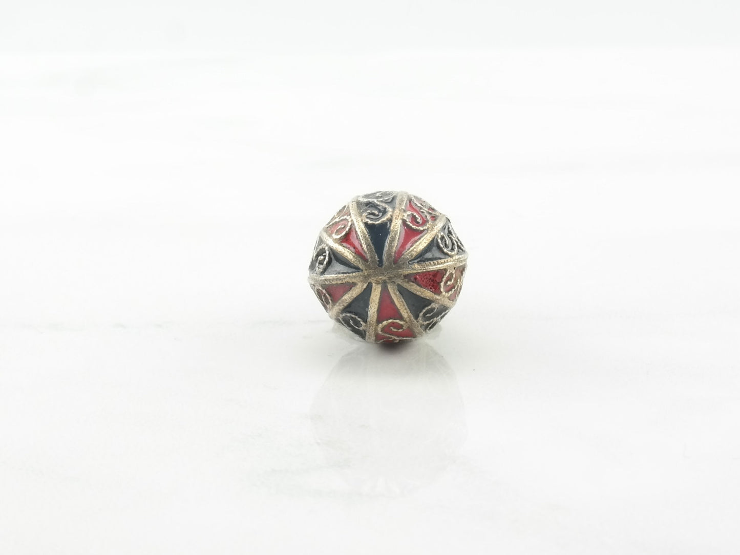 Vintage Sterling Silver Enamel Soviet Russia Egg Red Black Pendant