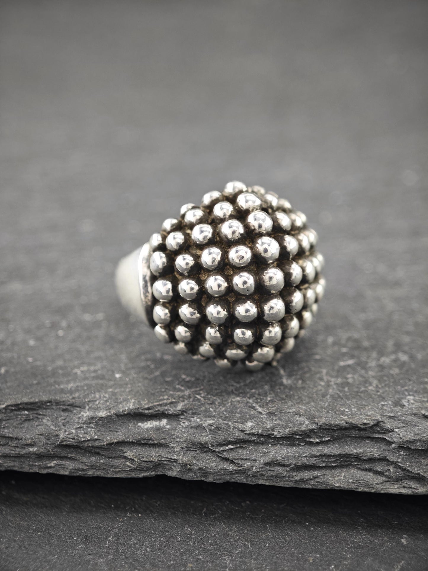 Vintage Brutalist, Dome Ring Sterling Silver