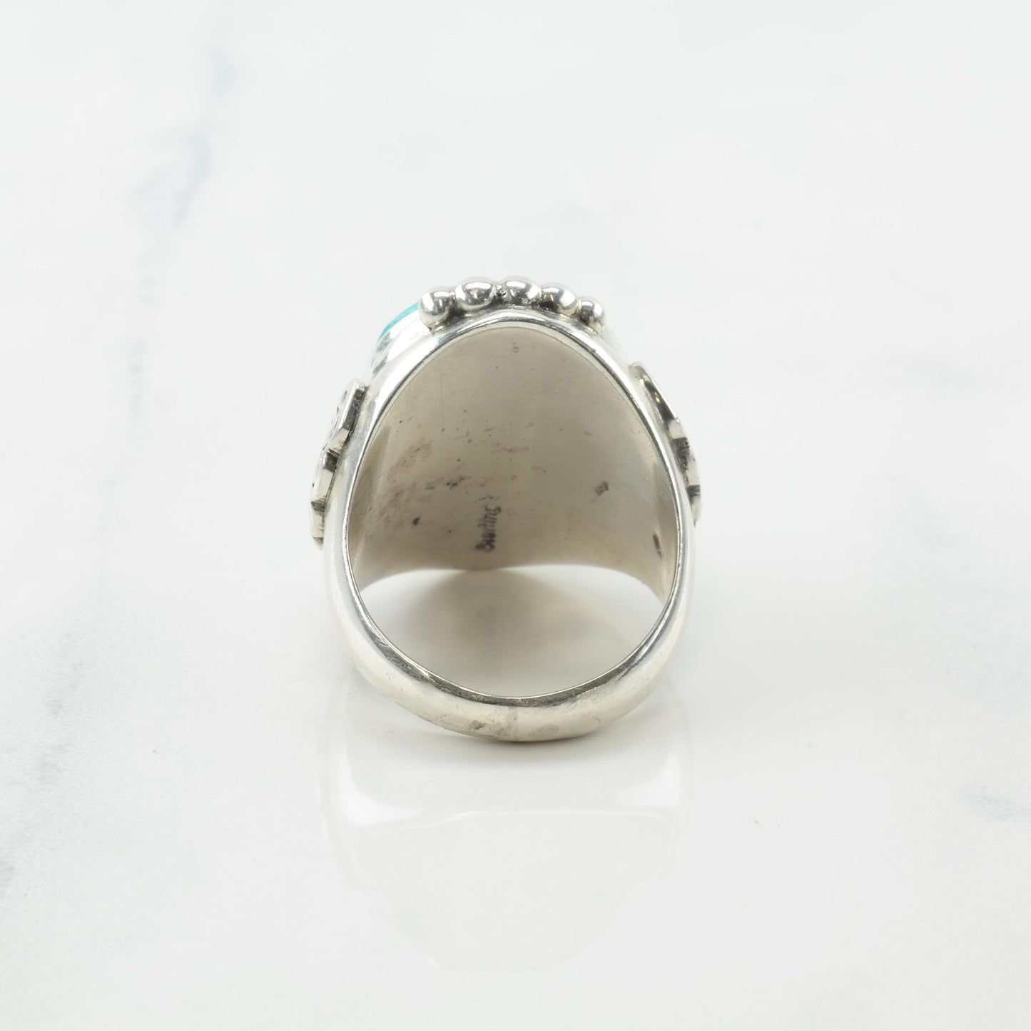 Native American Silver Ring Sleeping Beauty, Turquoise Large Sterling Blue Size 10 3/4