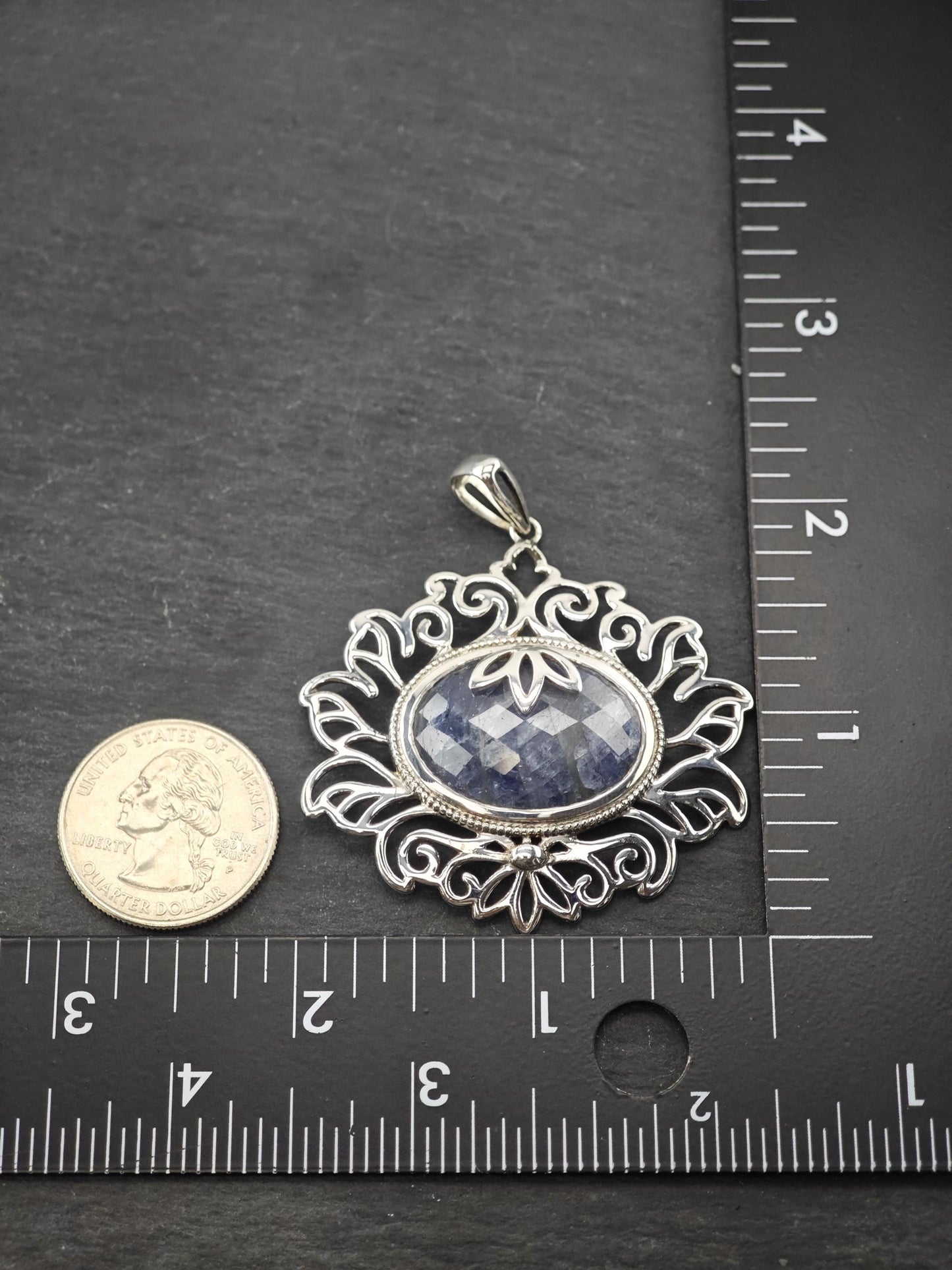 PTI Opaque Sapphire, Sterling Silver Pendant