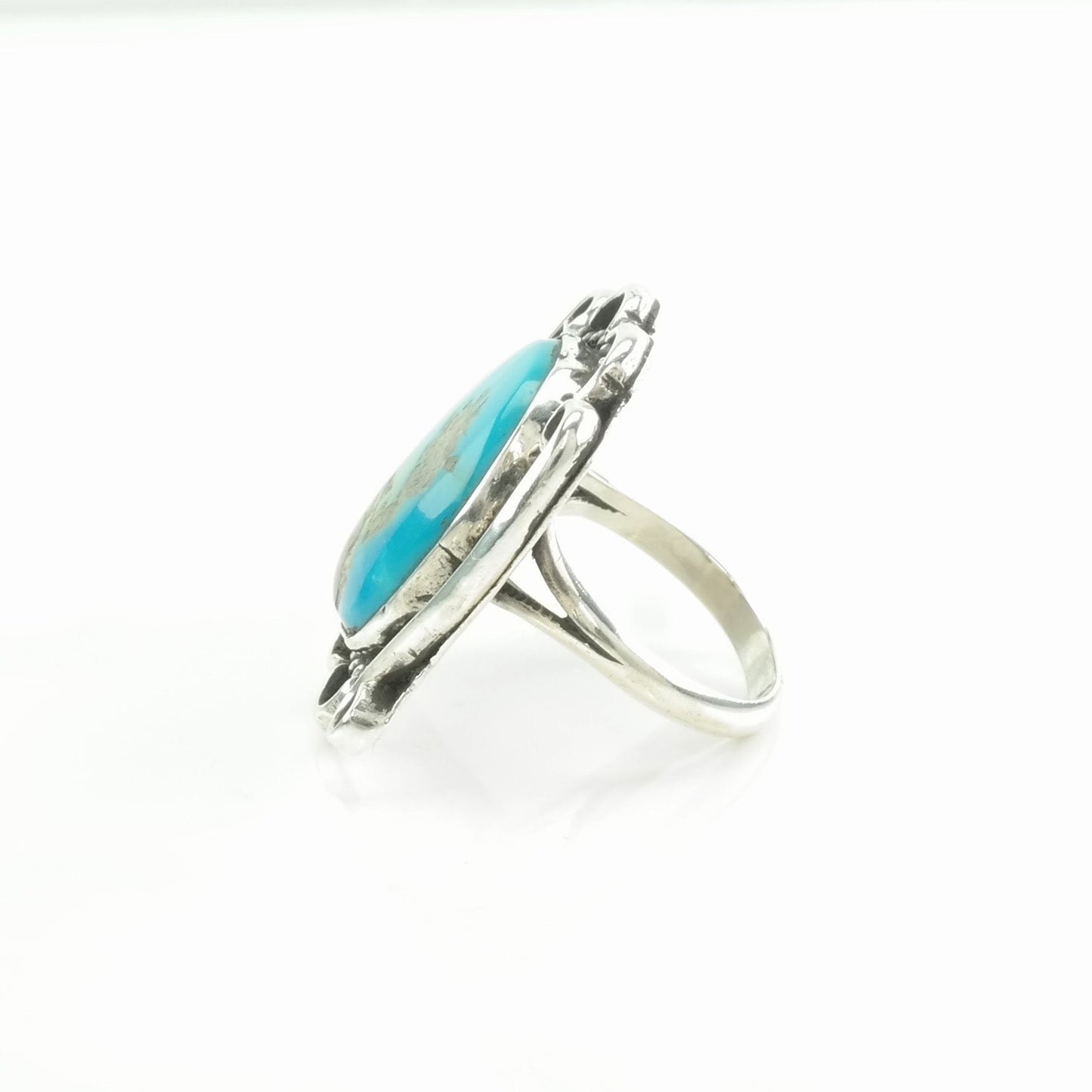 Vintage Sterling Silver Ring Turquoise Blue Size 6 1/4