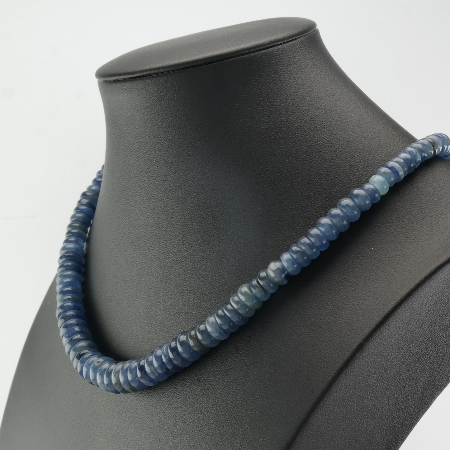 Vintage Blue Kyanite Bead Necklace | Sterling Silver | DTR | Graduated Beads | Statement Necklace | 22"