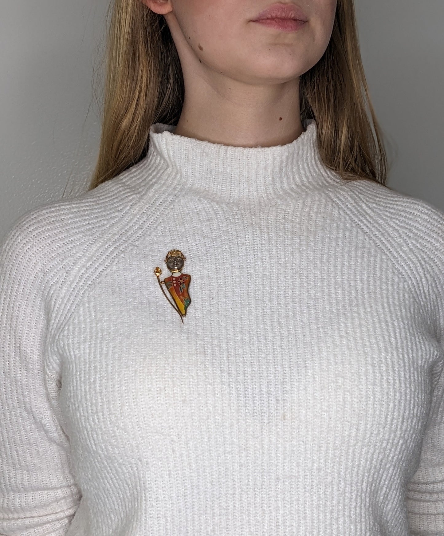 Katrin Wolf Brooch Enamel Citrine Gold Goddess Sterling Silver