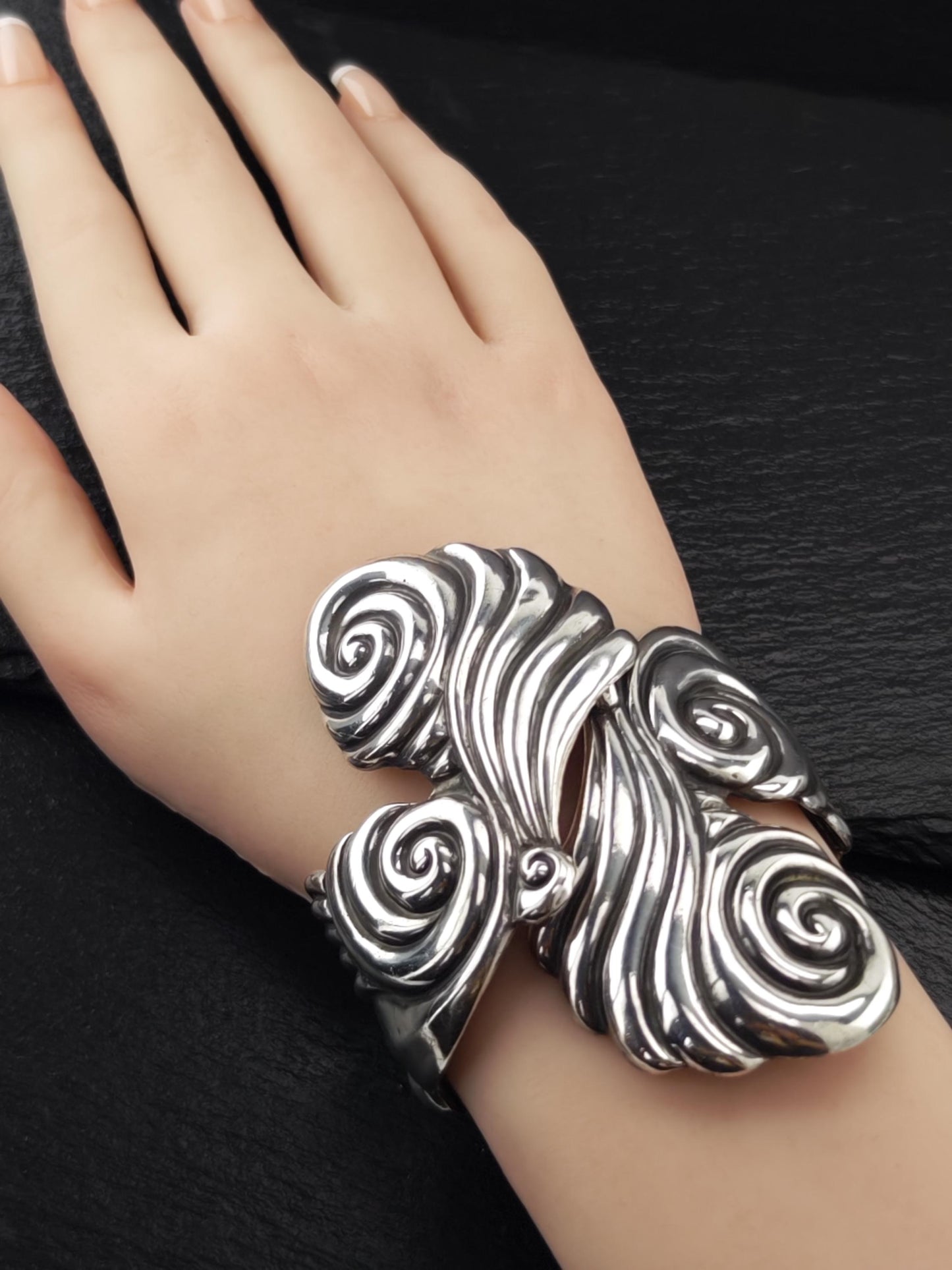 Taxco, Gomez Clamper Cuff Bracelet Sterling Silver