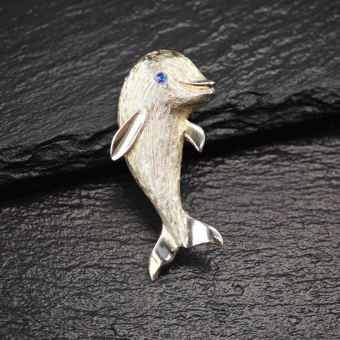 Creed Gold Dolphin Brooch Sterling Silver