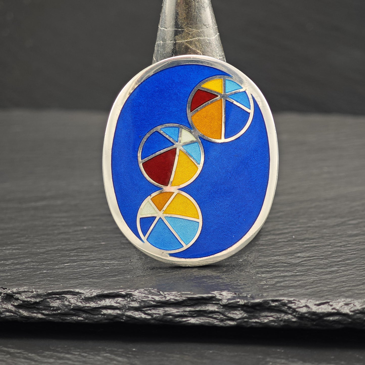 Enamel Anton Michelsen Denmark Sterling Silver Pendant
