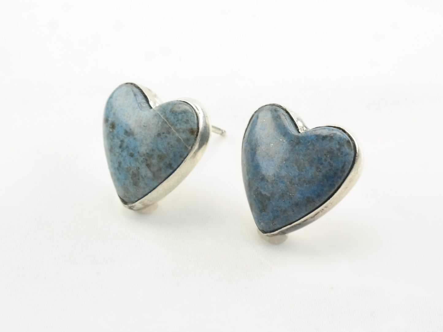 Southwest Sterling Silver Lapis lazuli Heart Earrings Stud