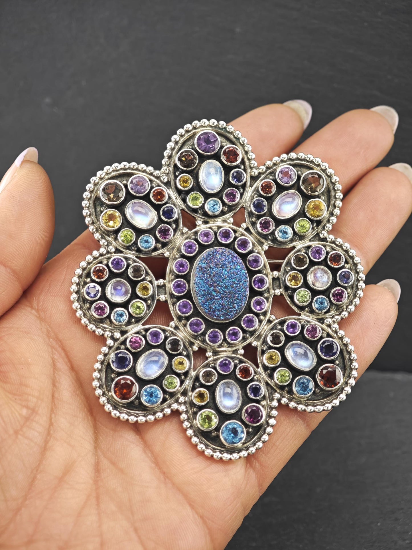 Large Nicky Butler Sterling Silver Brooch Pendant