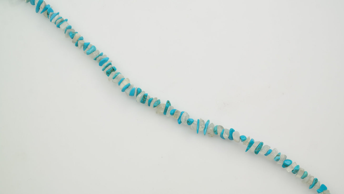 Vintage Running Bear Sterling Silver Turquoise, Quartz Necklace