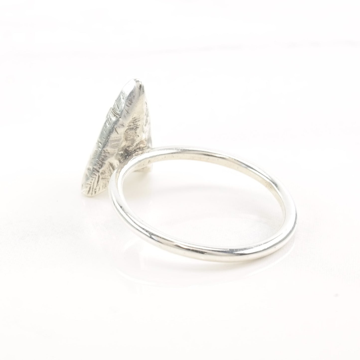 Vintage Silver Ring Raw Uncut Diamonds Arrow Size 8 1/2