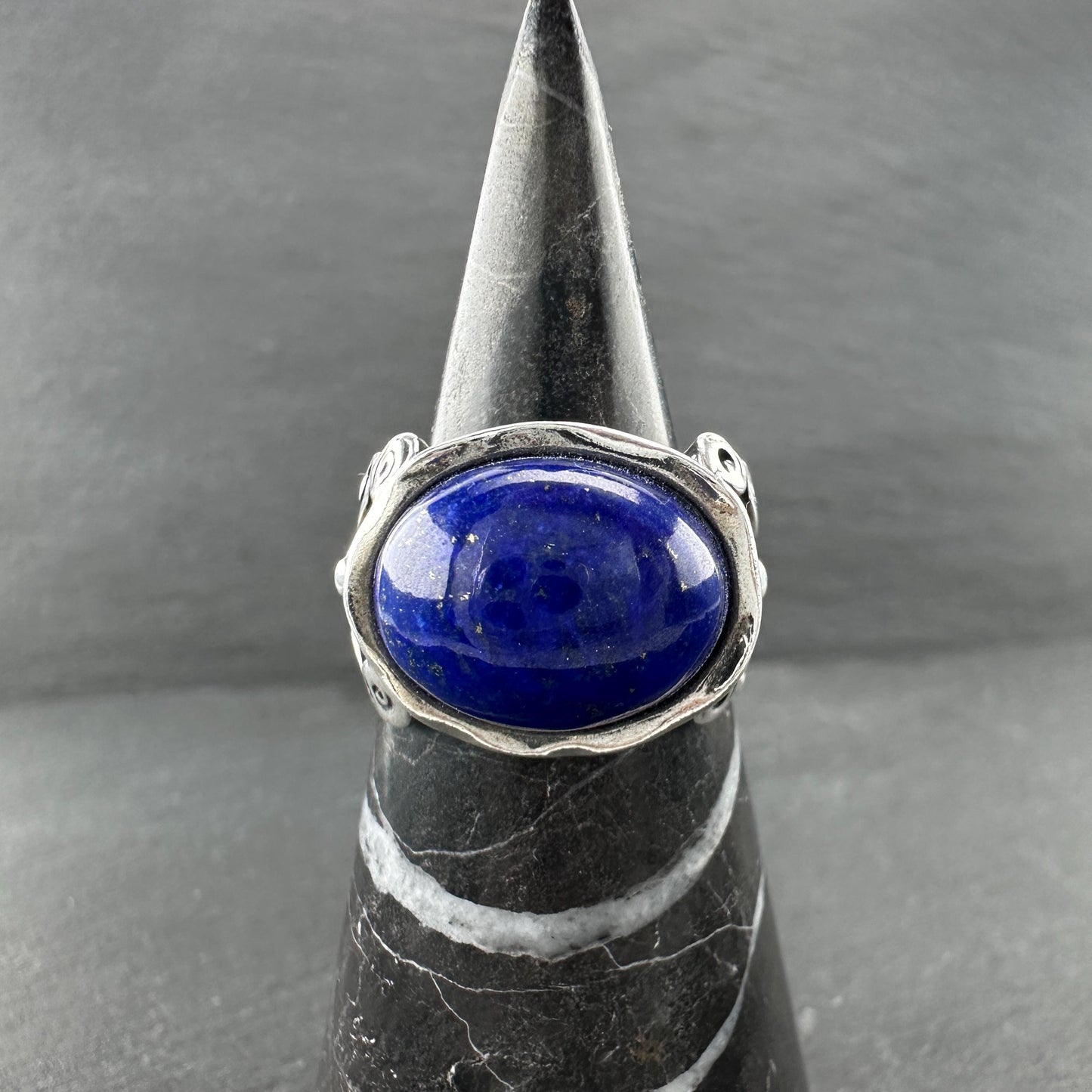 Israel Oval, Lapis Ring Sterling Silver