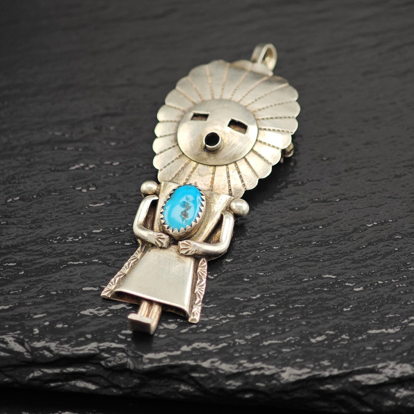 Navajo, Native American Kachina Pendant/Brooch Sterling Silver