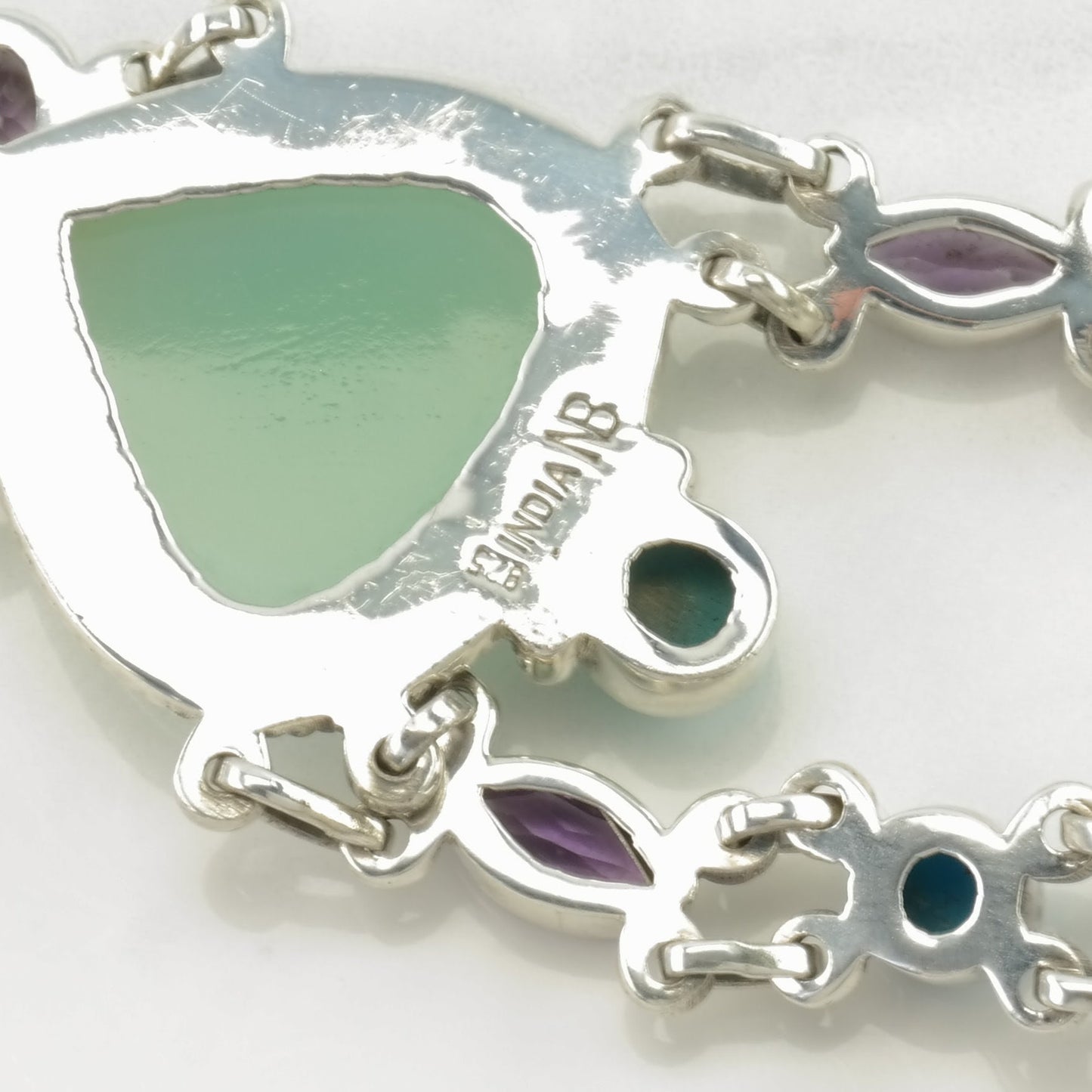 Vintage Nicky Butler Sterling Silver Blue Purple Cluster Necklace