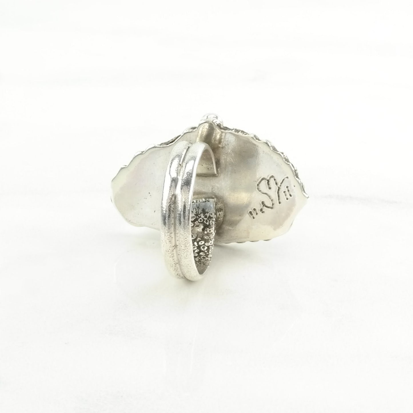 Vintage Native American Silver Ring Variscite Leaf Sterling Green Size 5 1/4