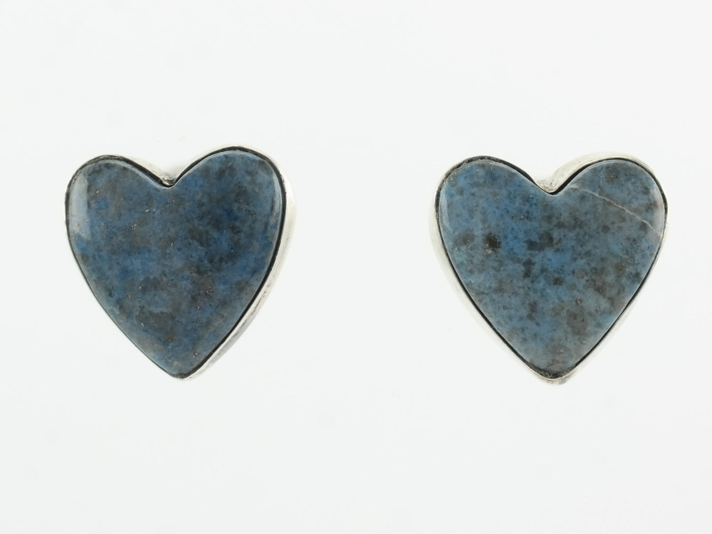 Southwest Sterling Silver Lapis lazuli Heart Earrings Stud