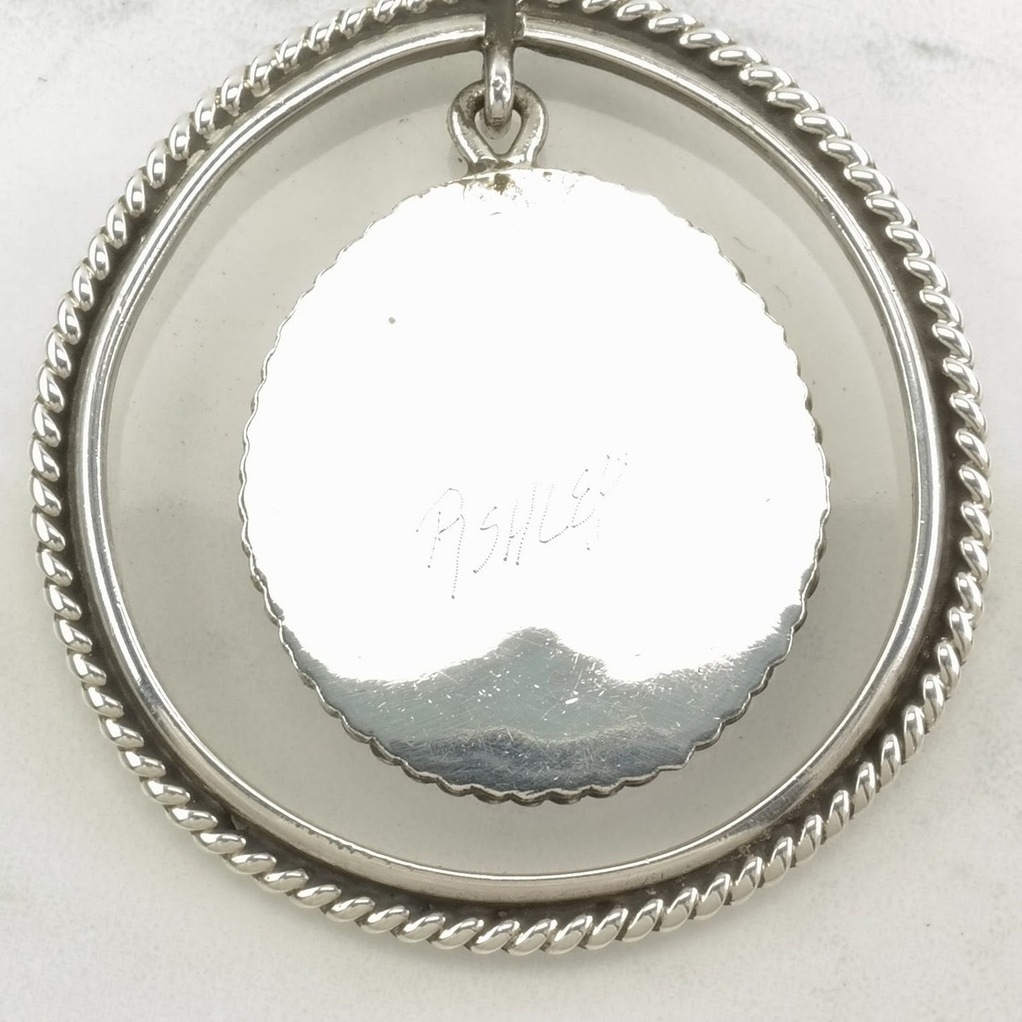 Vintage Native American Turquoise Dangling Sterling Silver Pendant