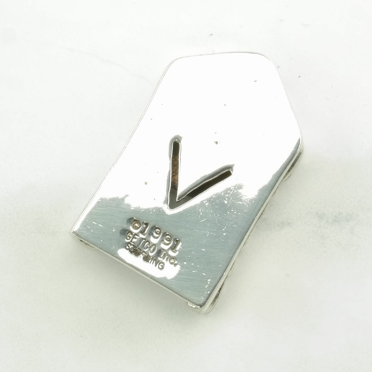 Vintage Getco Inc. Sterling Silver Belt Buckle and Belt Tip