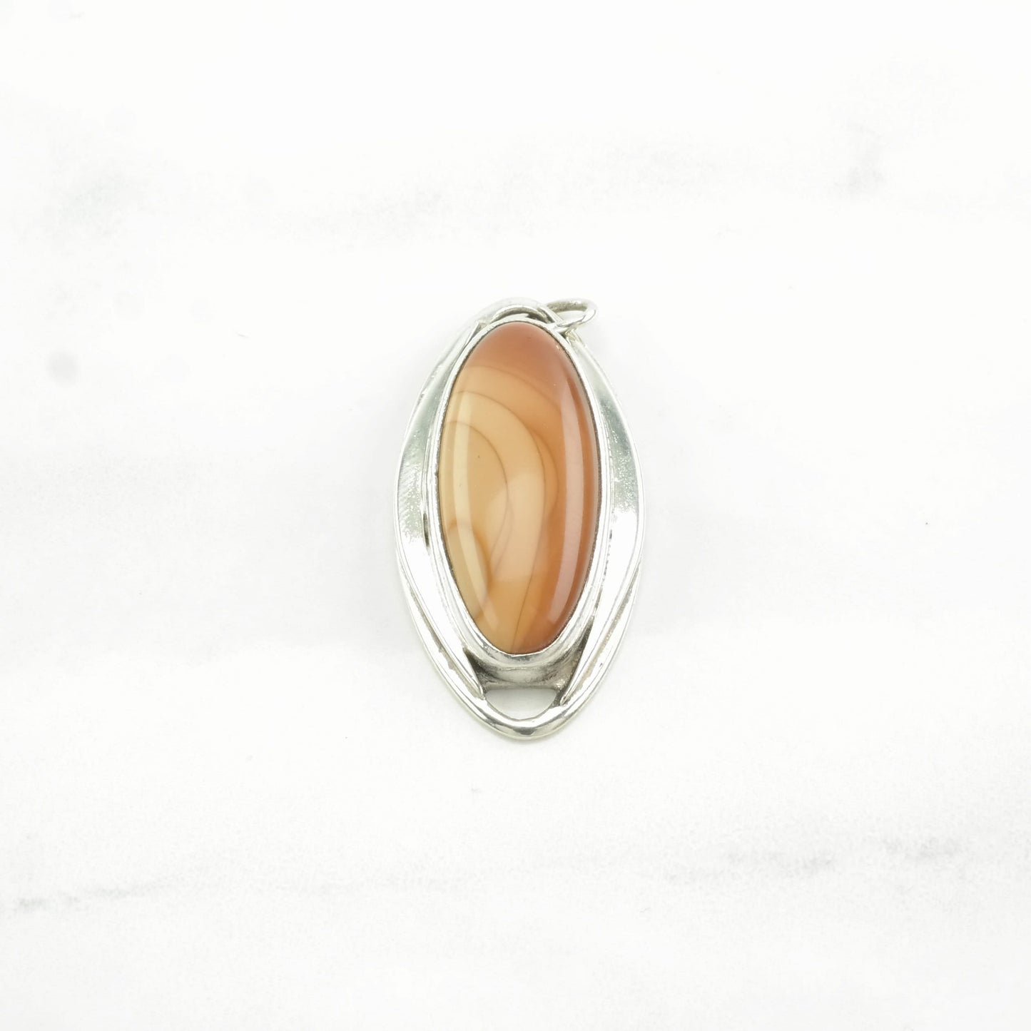 Vintage Landscape Jasper Sterling Silver Pendant