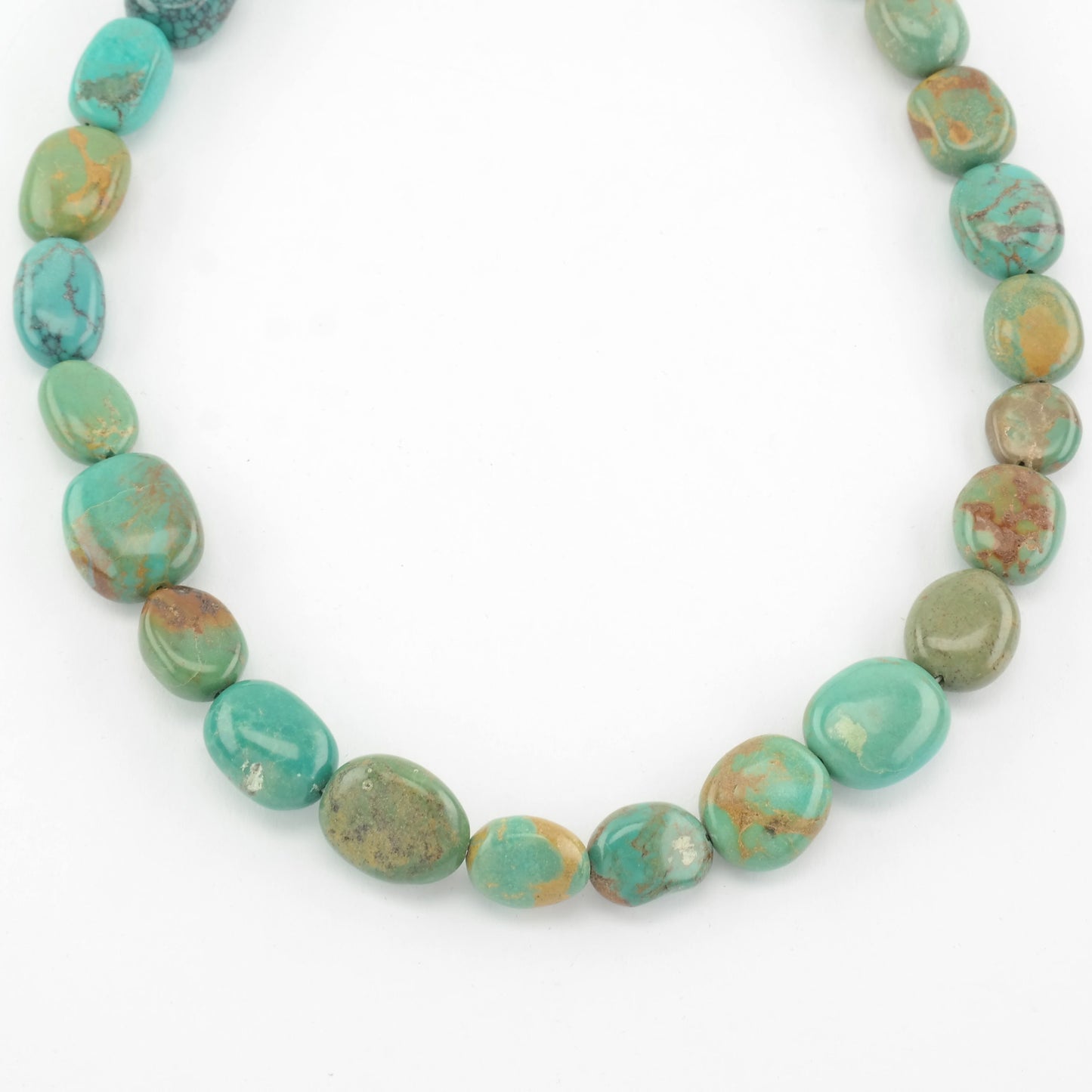 Vintage Relios Turquoise Bead Necklace Sterling Silver