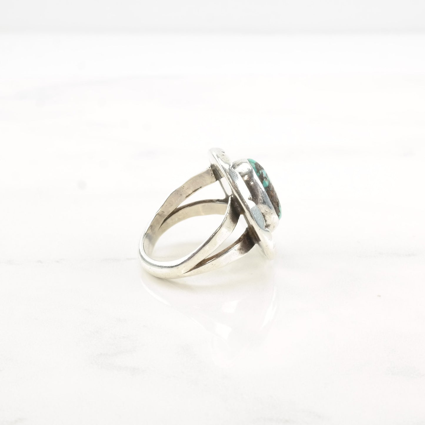 Vintage Native American Silver Ring Turquoise Sterling Size 8 1/4