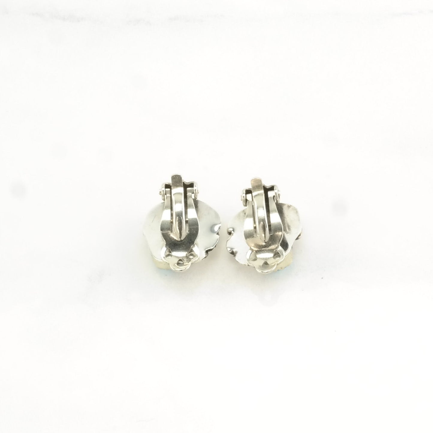 Choice of Vintage Sterling Silver Clip on, Stud Earrings Native American Blue, Red Turquoise, Coral Floral