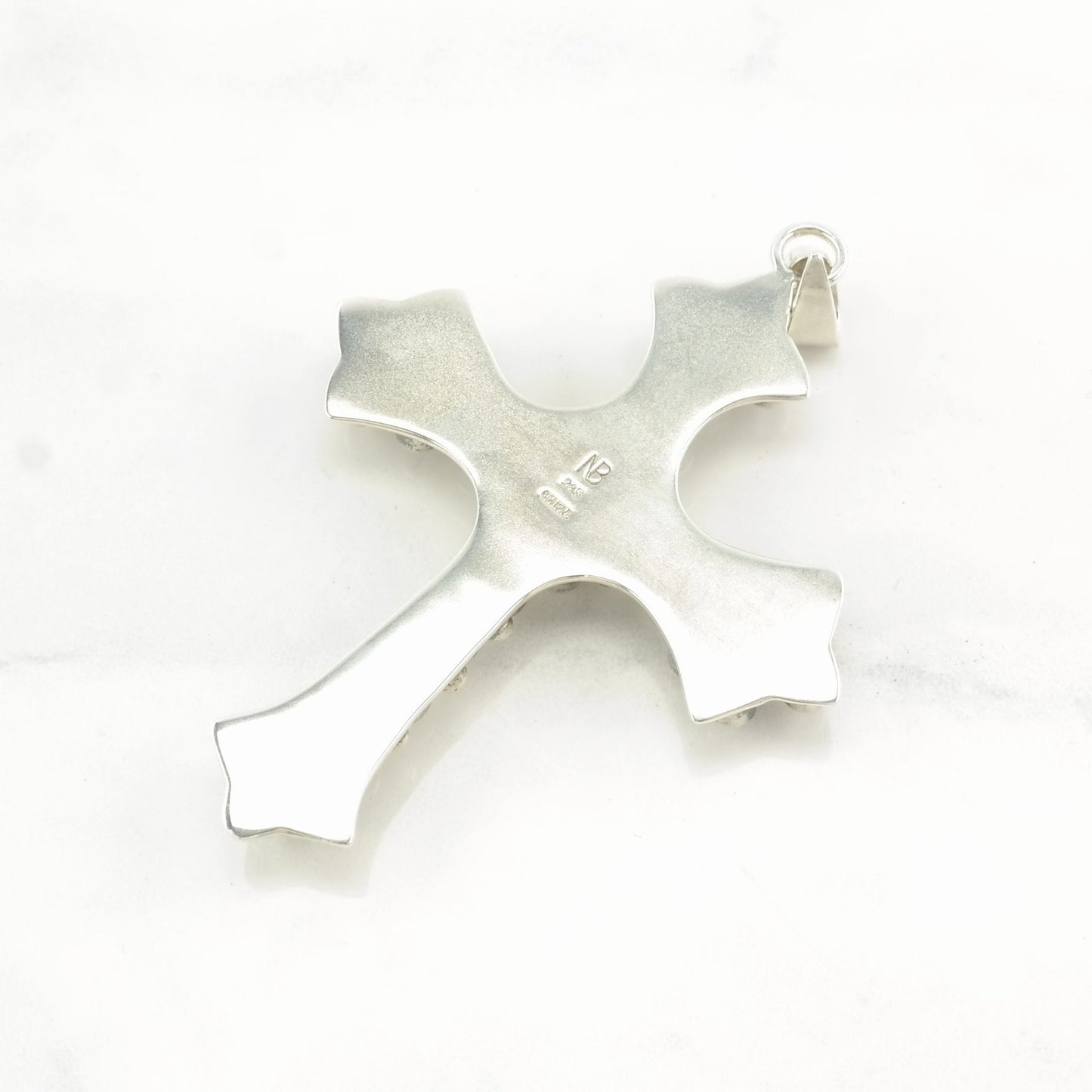 Vintage Nicky Butler Moonstone, Pearl, Garnet Cross Sterling Silver Pendant