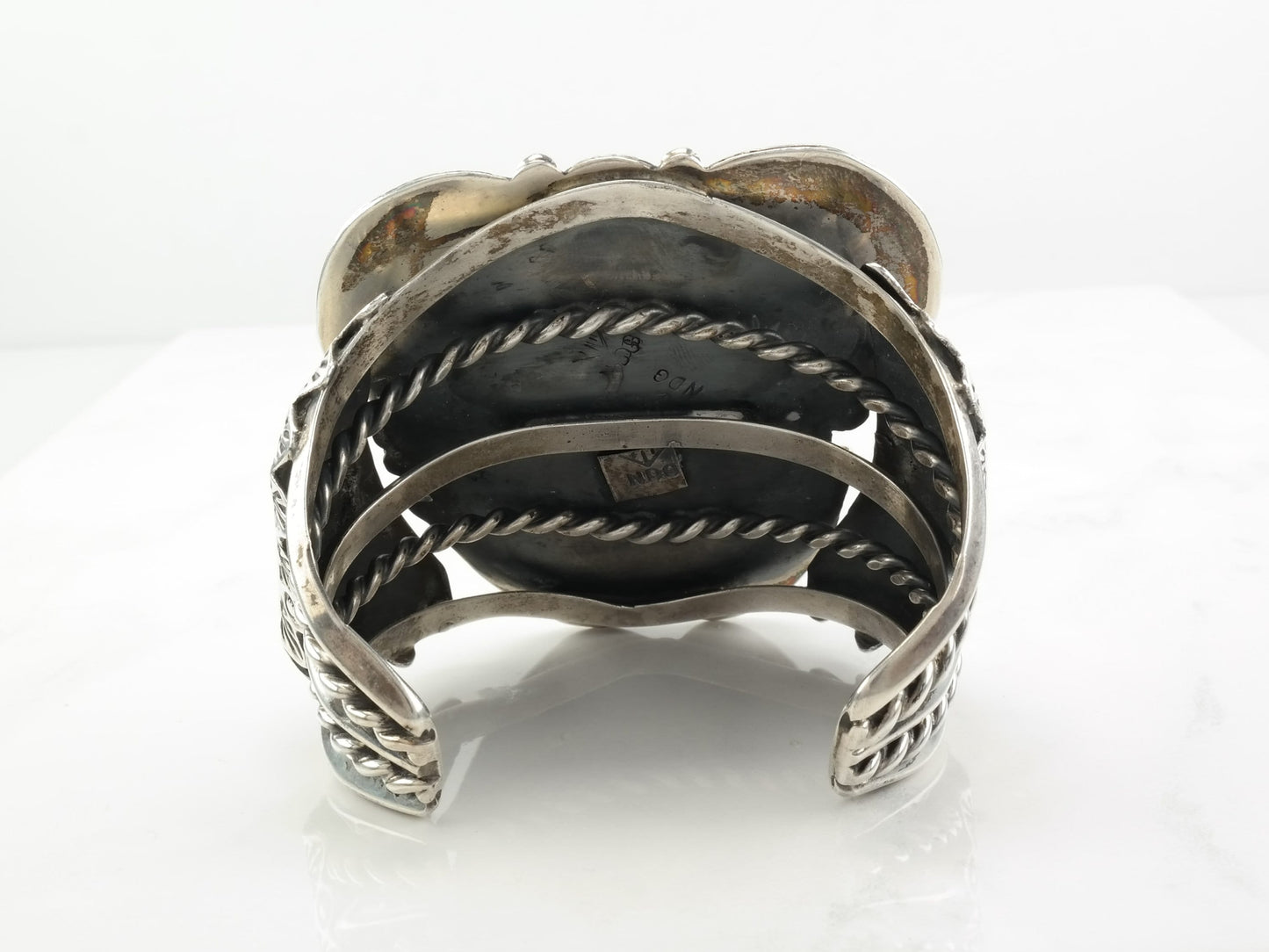Kewa Cuff Bracelet Blue Kingman's Turquoise Leaf Sterling Silver
