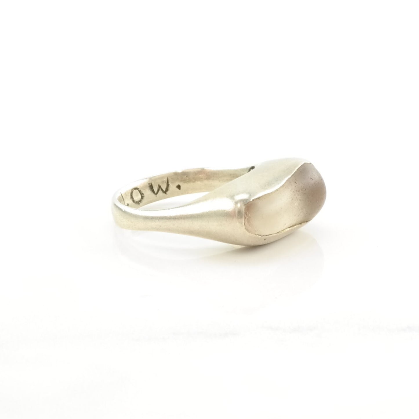 Vintage Designer Silver Ring Sea Glass Sterling Size 7