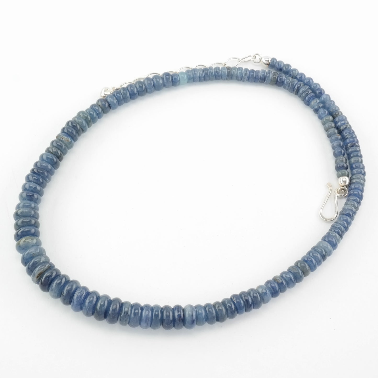 Vintage Blue Kyanite Bead Necklace | Sterling Silver | DTR | Graduated Beads | Statement Necklace | 22"