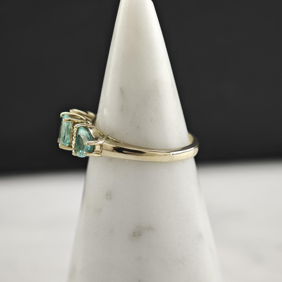 Apatite 14K White Gold Ring Sz 7 R6801