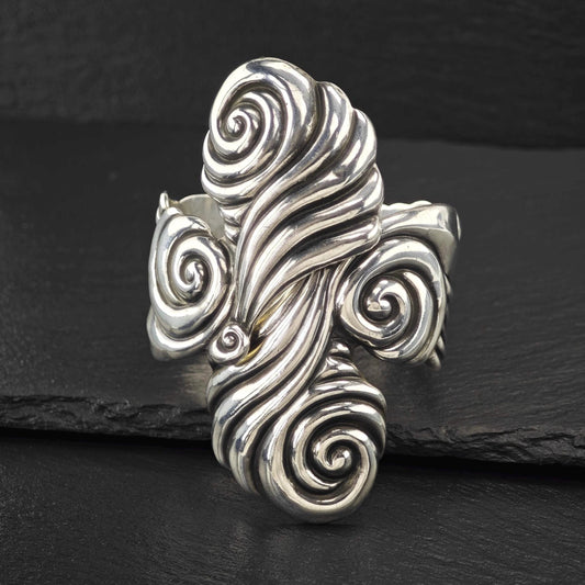 Taxco, Gomez Clamper Cuff Bracelet Sterling Silver