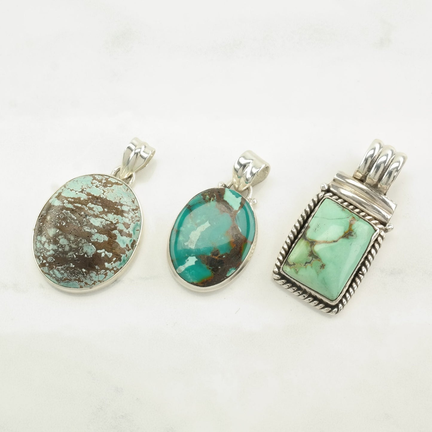 Vintage Southwest Turquoise Sterling Silver Pendant