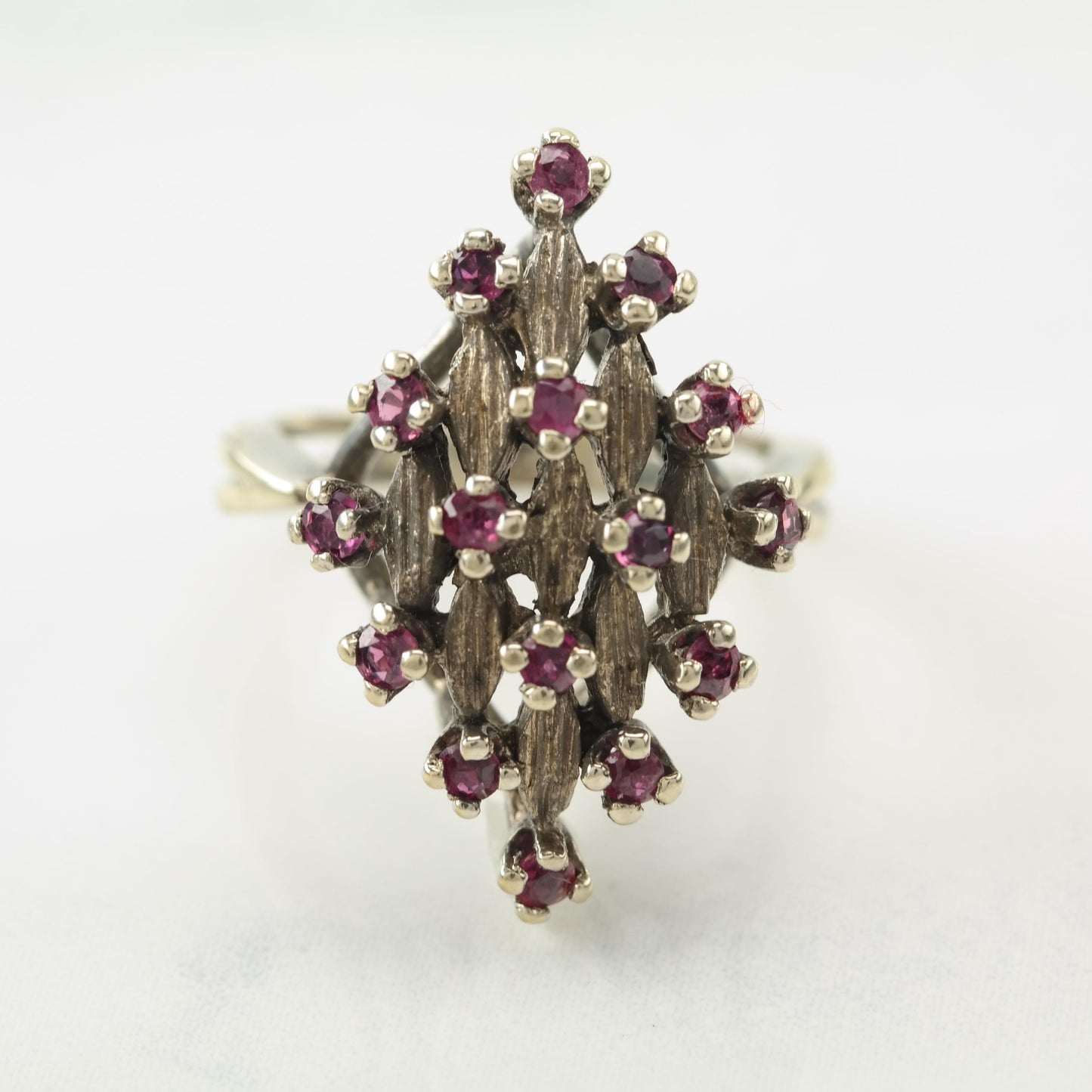 Sterling Silver Ruby Ring Pink Gold Tone Size 6